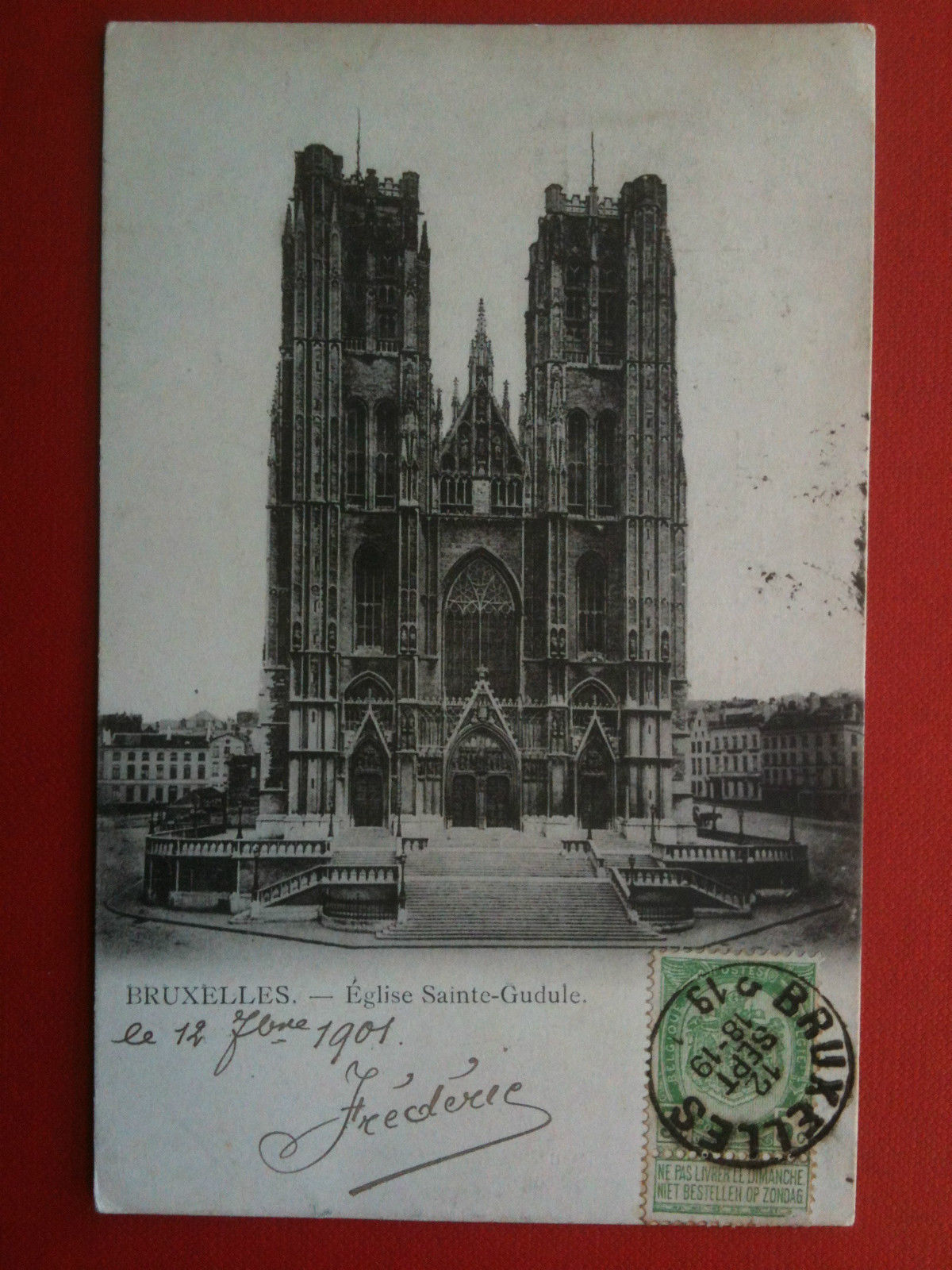 Cartolina Carte inizi '900 Belgio Belgique Bruxelles Saint-Gudule - viaggiata