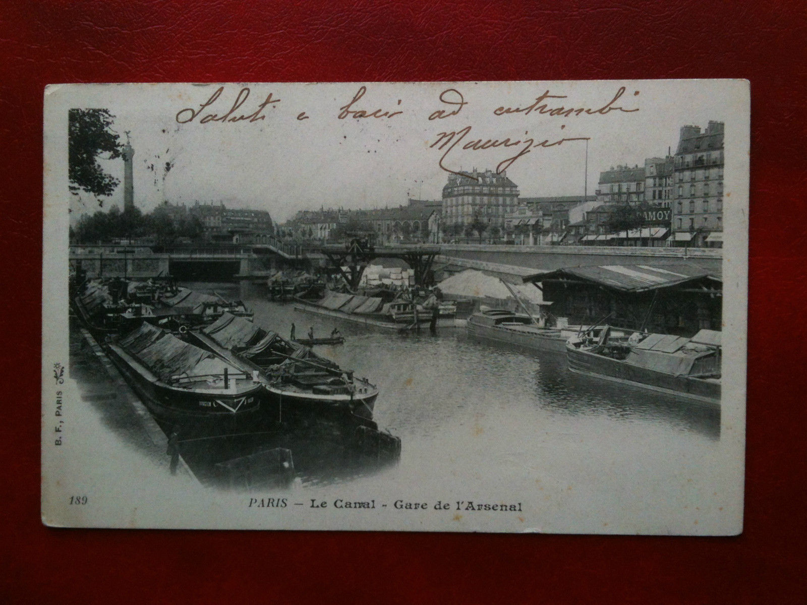 Cartolina Carte inizi '900 Francia/France Paris Canal Gare Arsenal - …