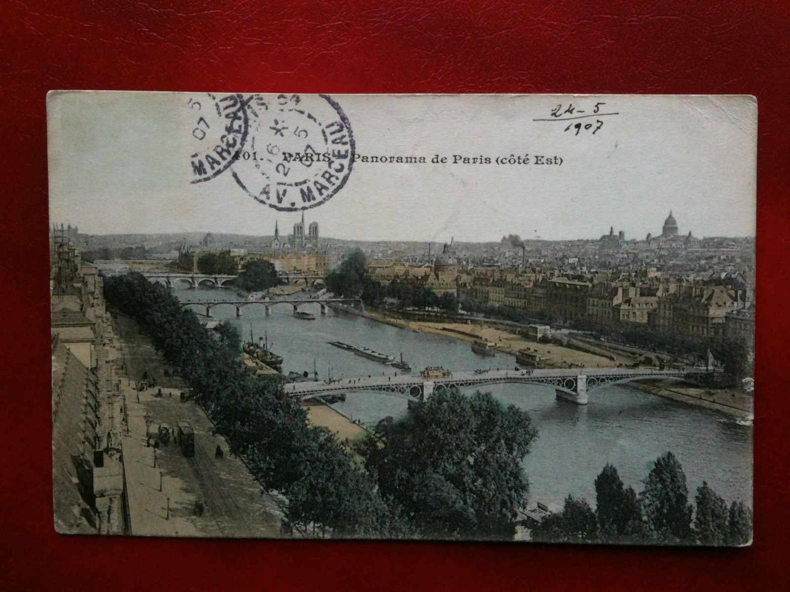 Cartolina Carte inizi '900 Francia/France Paris Panorama coté est - …