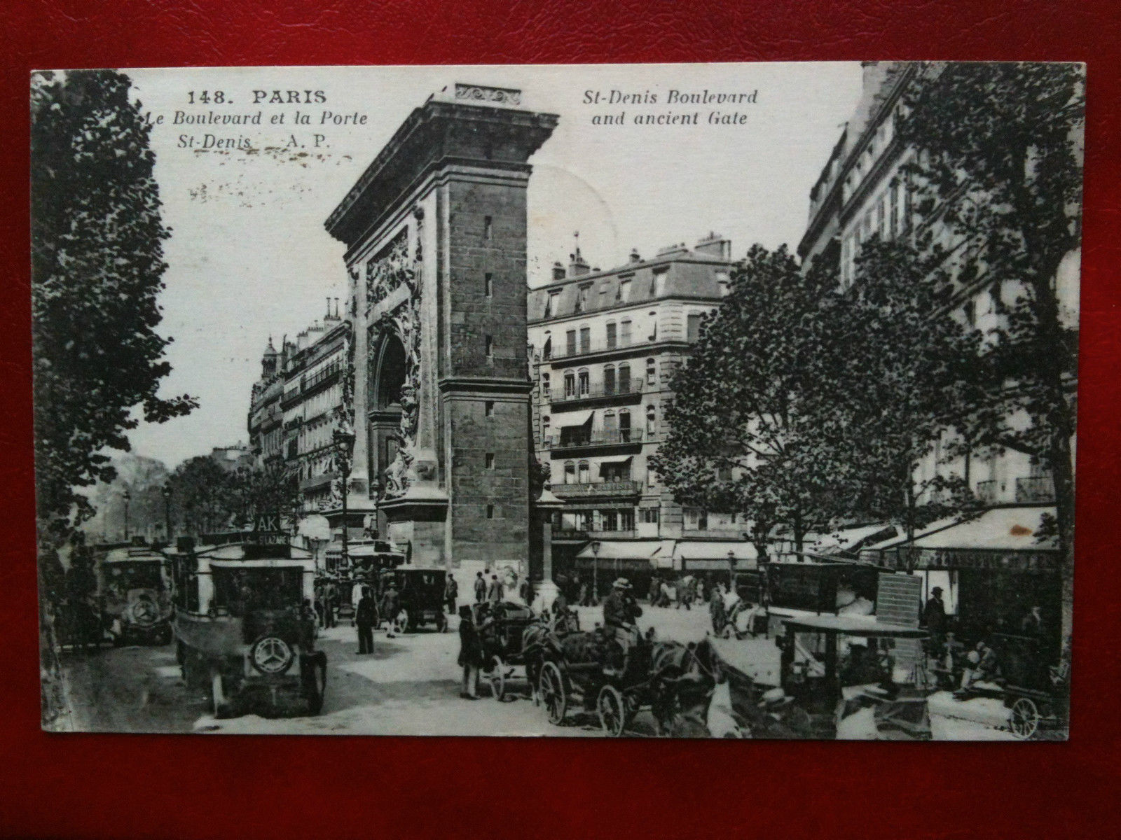 Cartolina Carte inizi '900 Francia Paris Boulevard Porte St-Denis - …