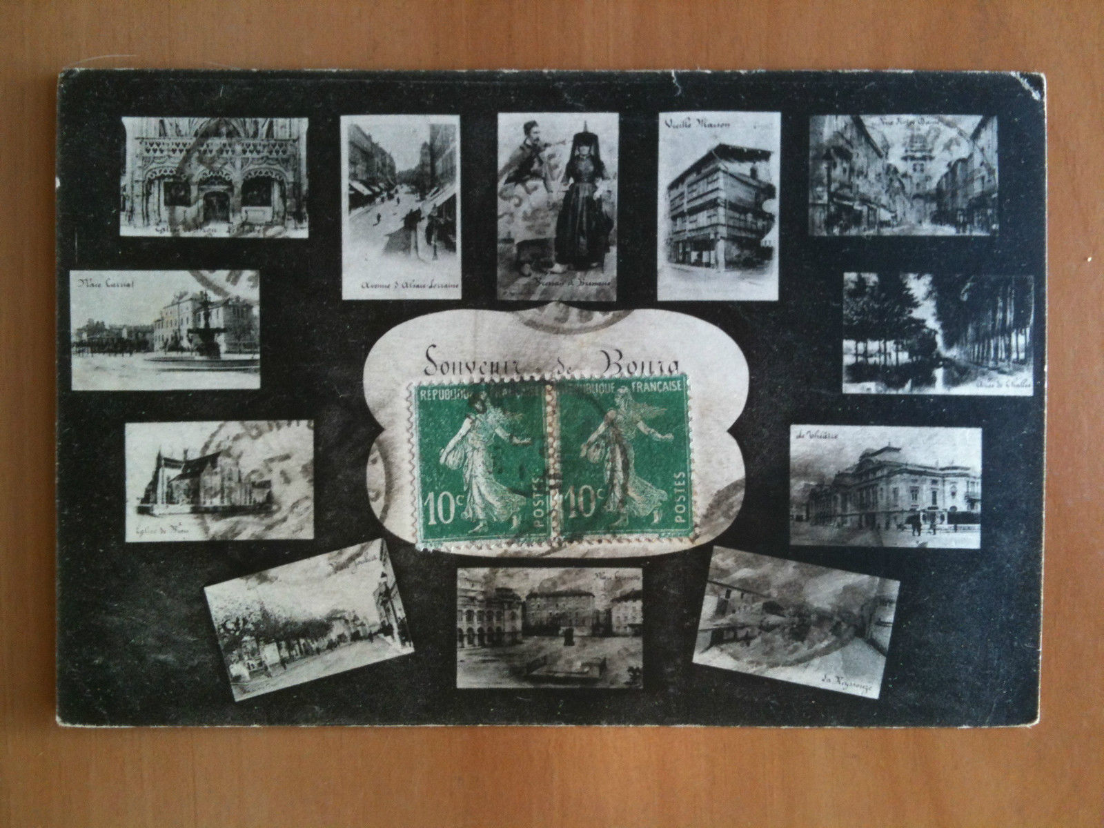 Cartolina Carte inizi '900 Souvenir de Bourg - viaggiata/voyagé