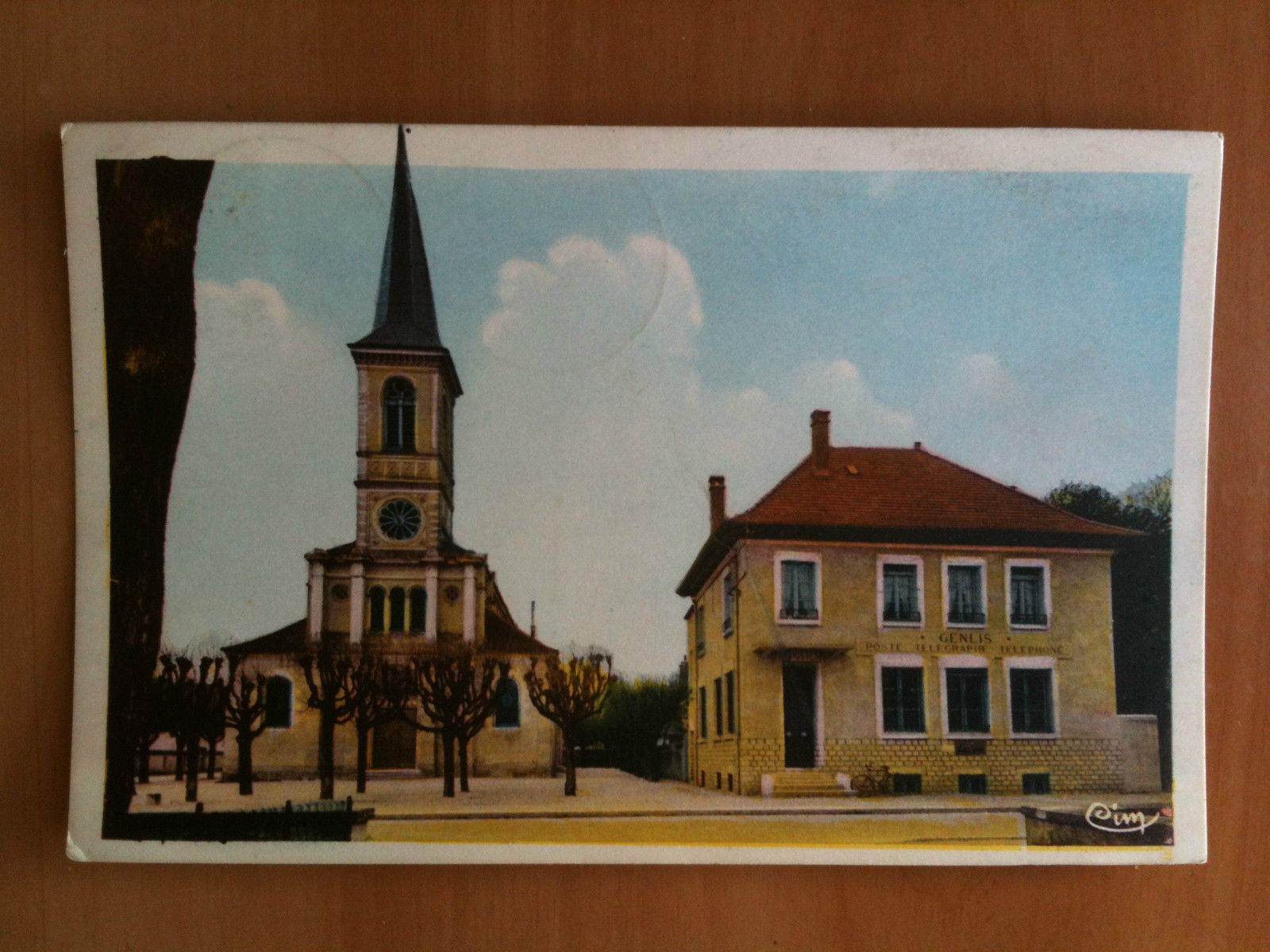 Cartolina/Carte metà '900 Genlis Cote d'Or Eglise et Hotel des …