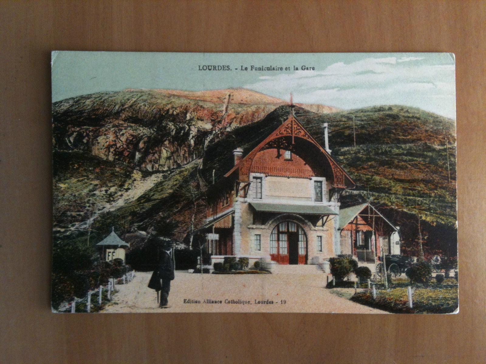 Cartolina/Carte postal inizi '900 Lourdes Funiculaire et Gare - non …