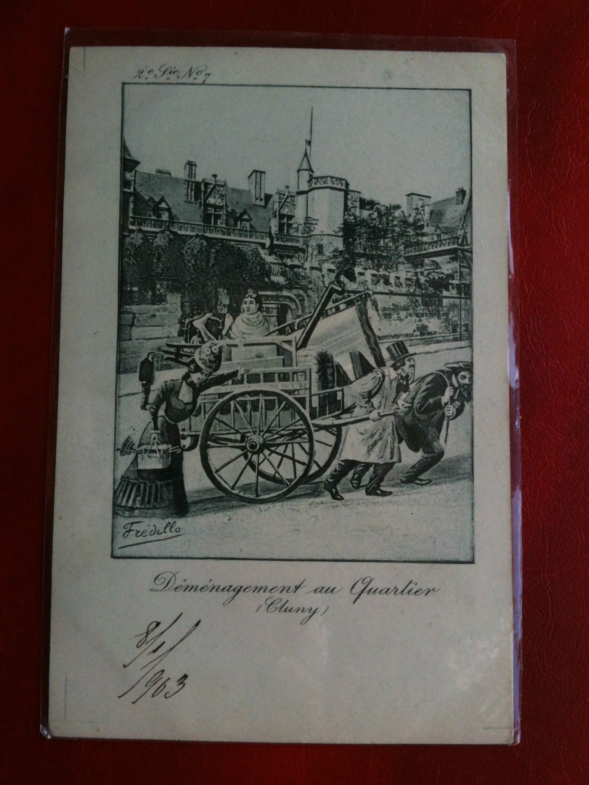 Cartolina/Carte postale inizi '900 Francia Paris Demenagement non viaggiata