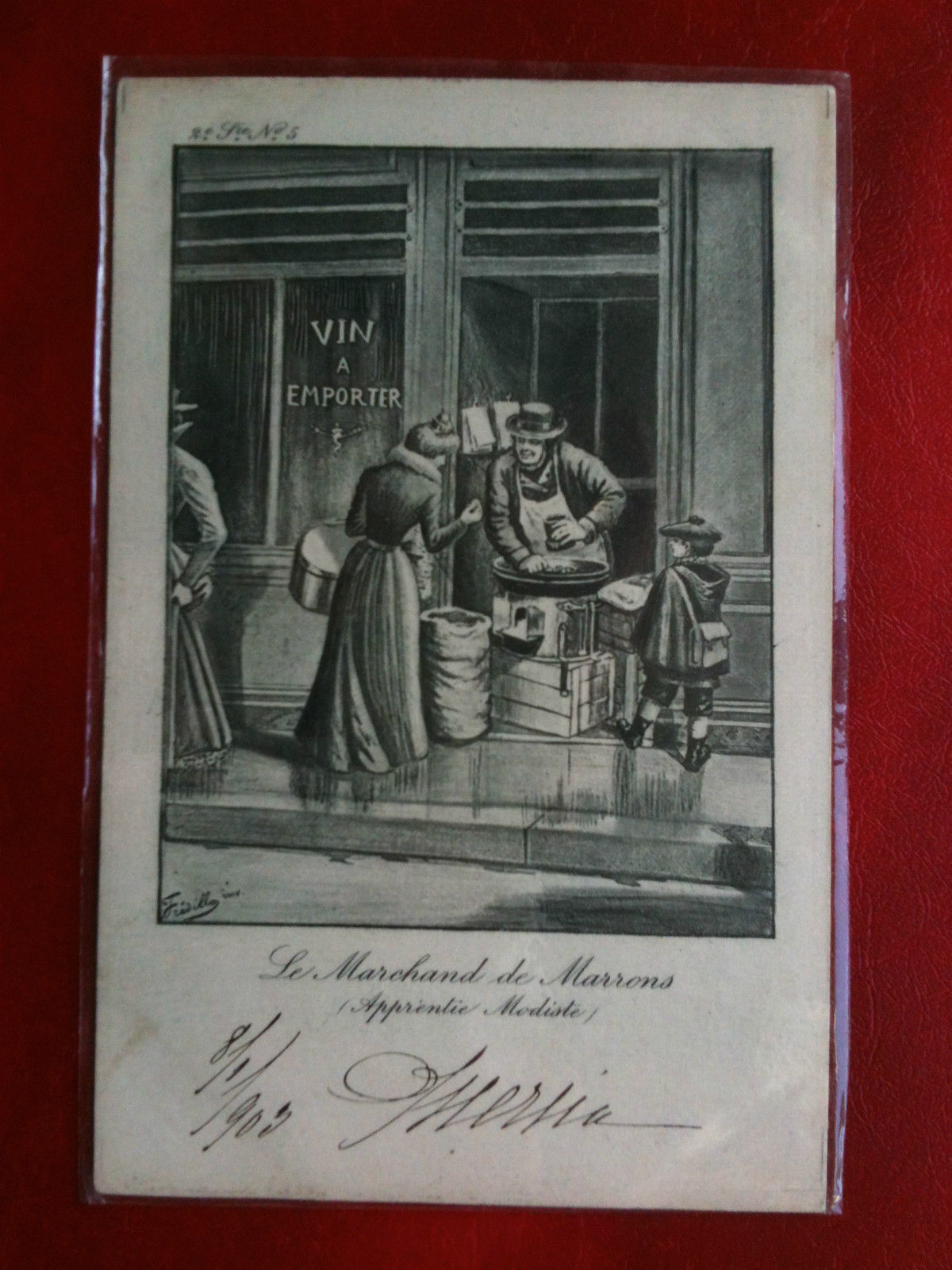 Cartolina/Carte postale inizi '900 Francia Paris Marchand Marrons non viaggiata