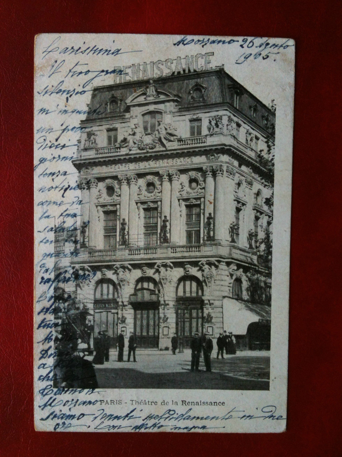 Cartolina/Carte postale inizi '900 Francia Paris Téatre Renaissance - viaggiata