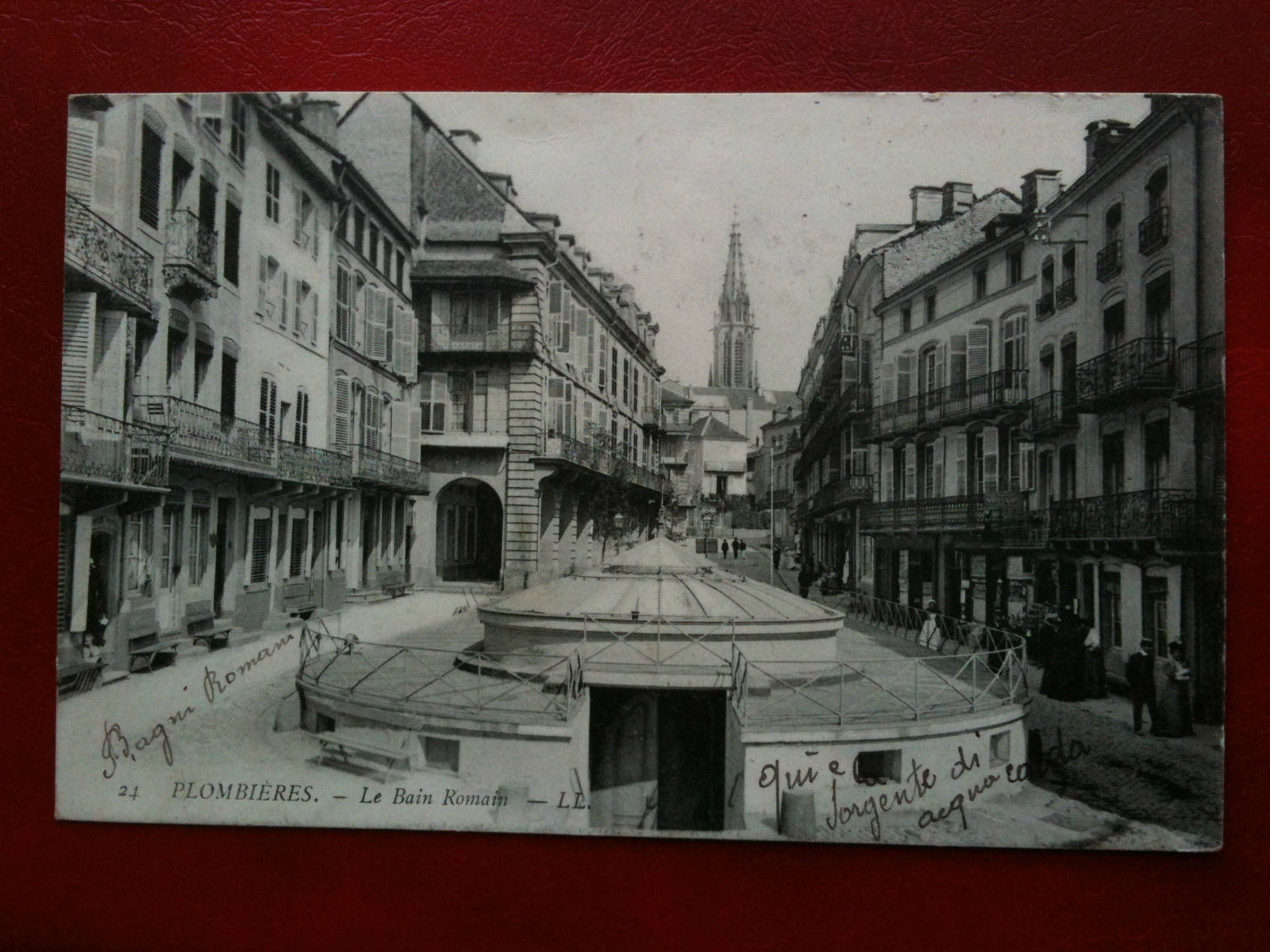 Cartolina/Carte postale inizi '900 Francia Plombières Bain Romain viaggiata