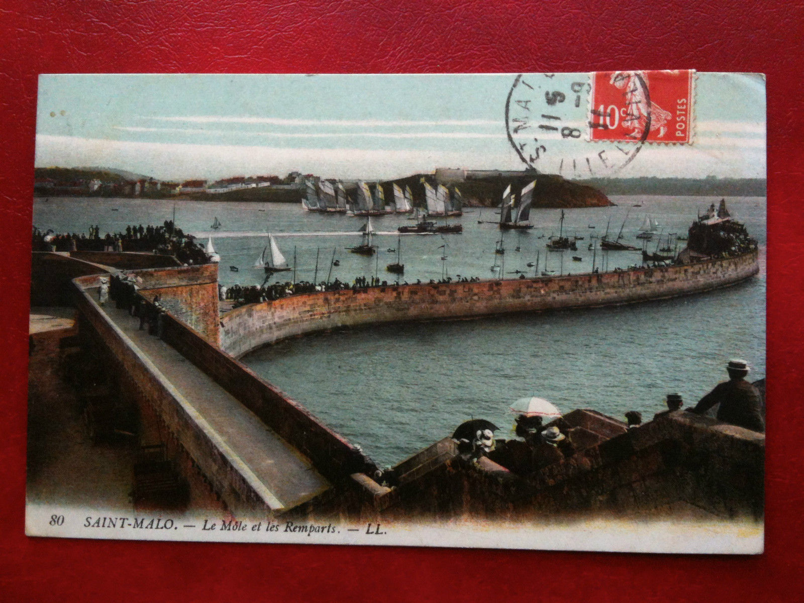 Cartolina/Carte postale inizi '900 Francia Saint-Malo Mole et Remparts viaggiata