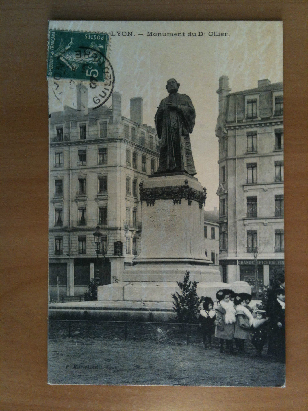 Cartolina/Carte postale inizi '900 Lyon Monument du D'Ollier - viaggiata