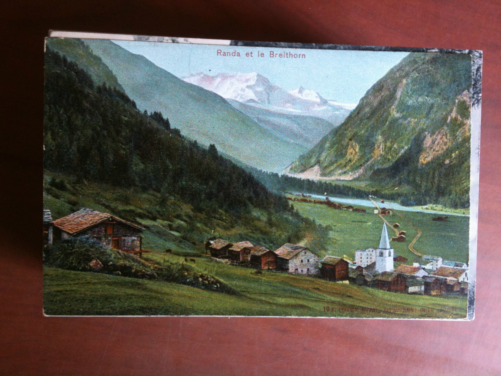 Cartolina/Carte postale inizi '900 Suisse Randa et le Breithorn - …