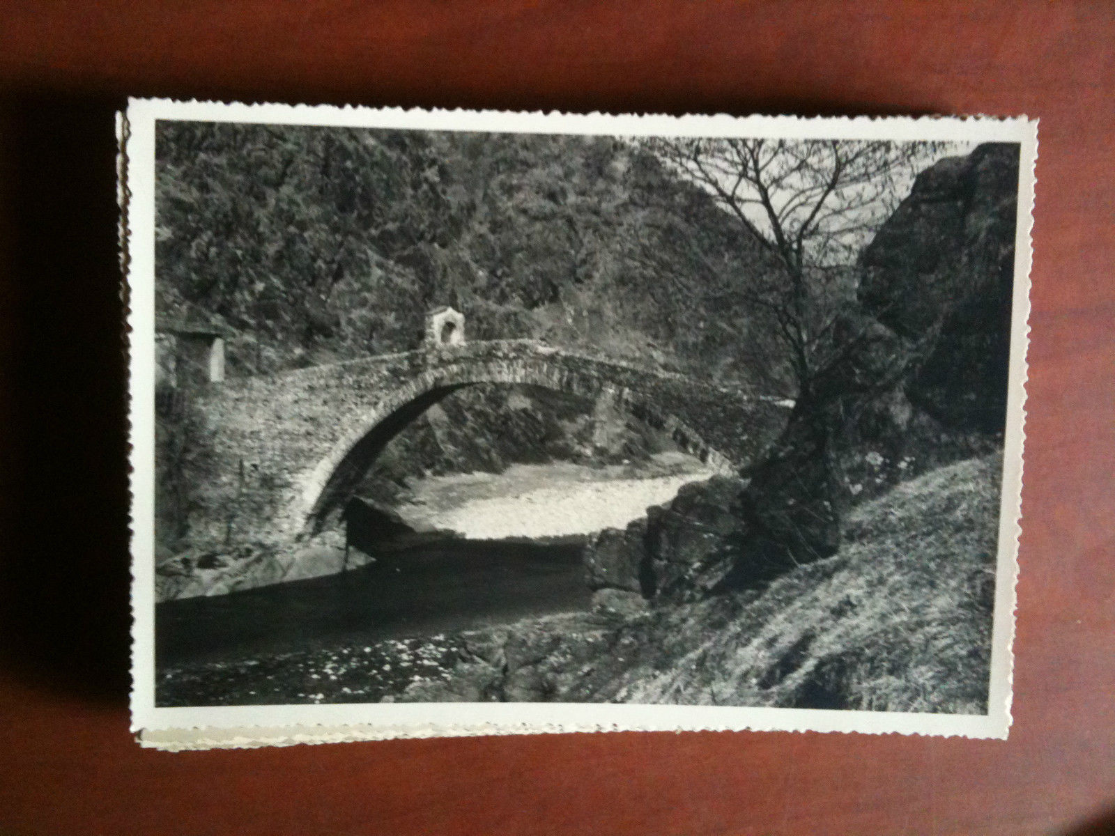 Cartolina fotografia vera anni '30 Lanzo Ponte del Diavolo