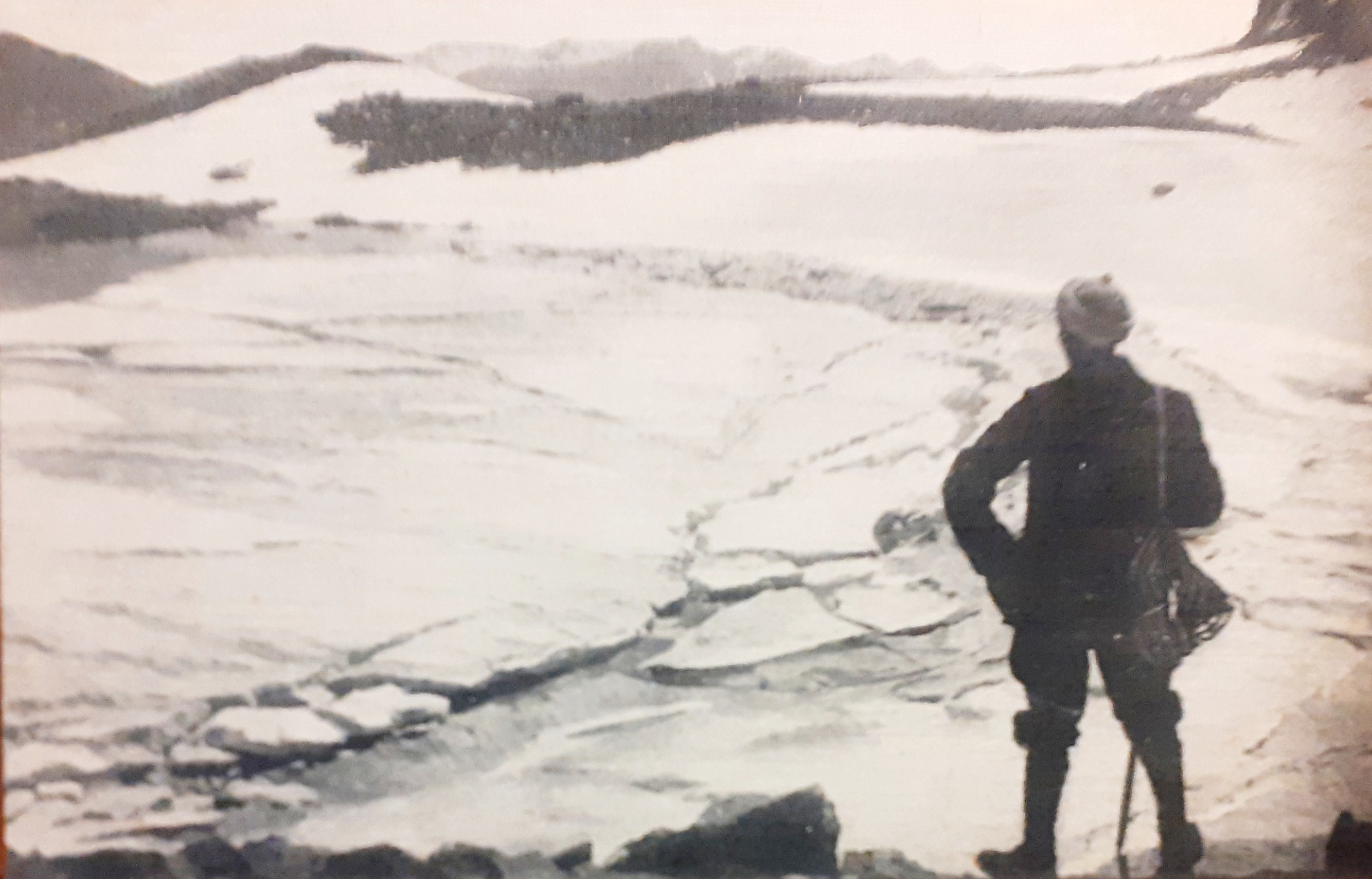 Cartolina Gruppo d'Ambin Ghiacciaio dell'Agnello 1917 circa