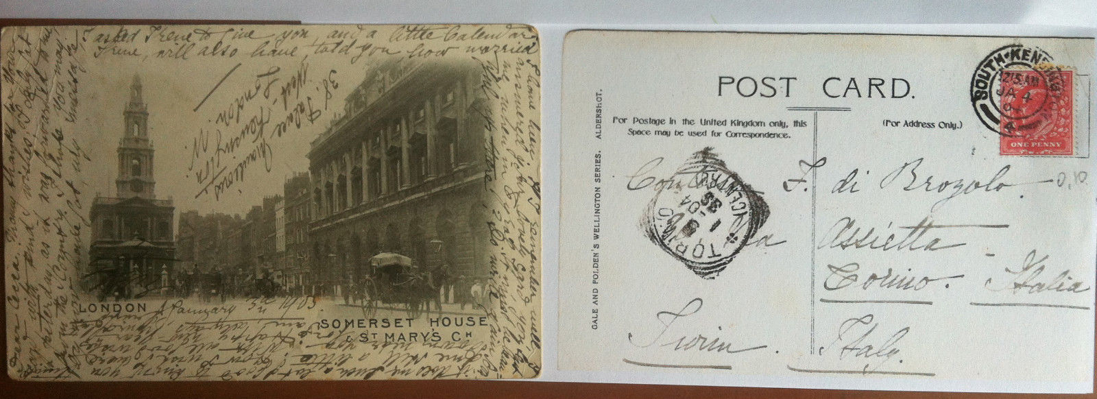 Cartolina inizi 1904 London Somerset house - viaggiata - E12793