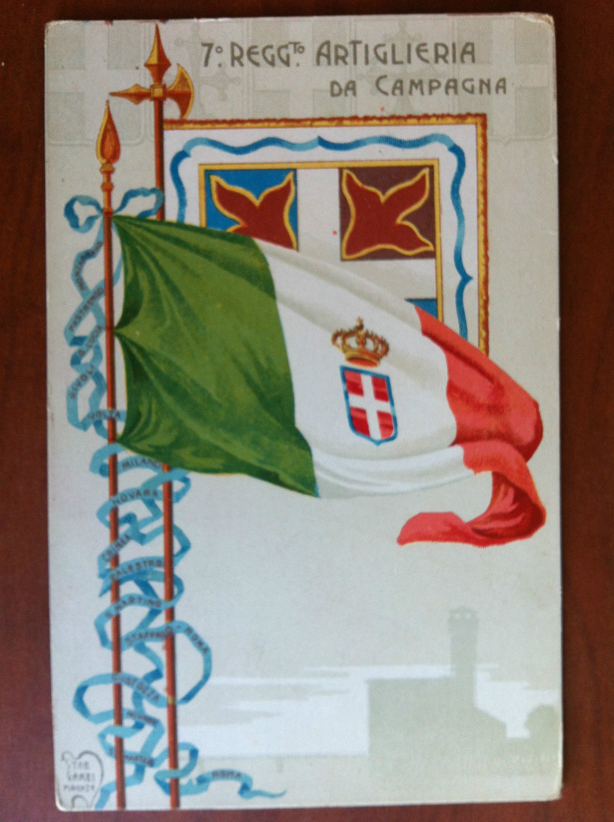Cartolina inizi '900 7^ Reggimento Artiglieria da Campagna non viaggiata …