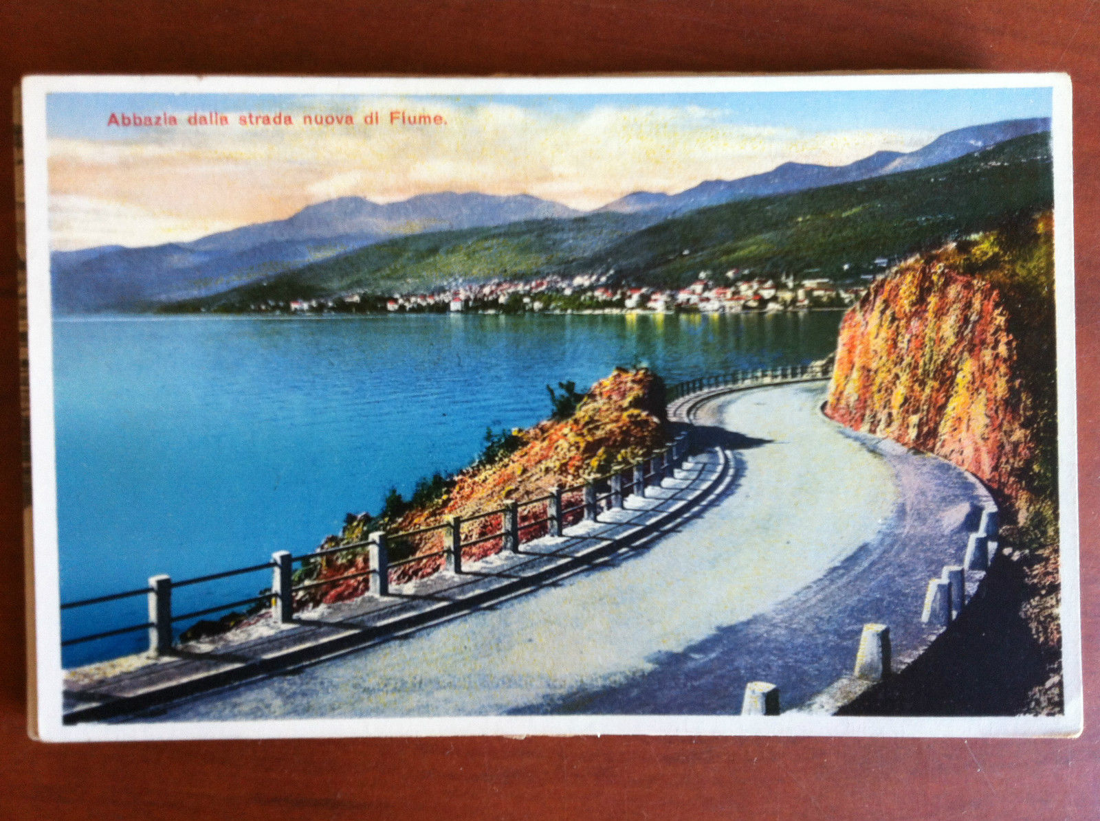 Cartolina inizi '900 Abbazia dalla strada nuova di Fiume non …