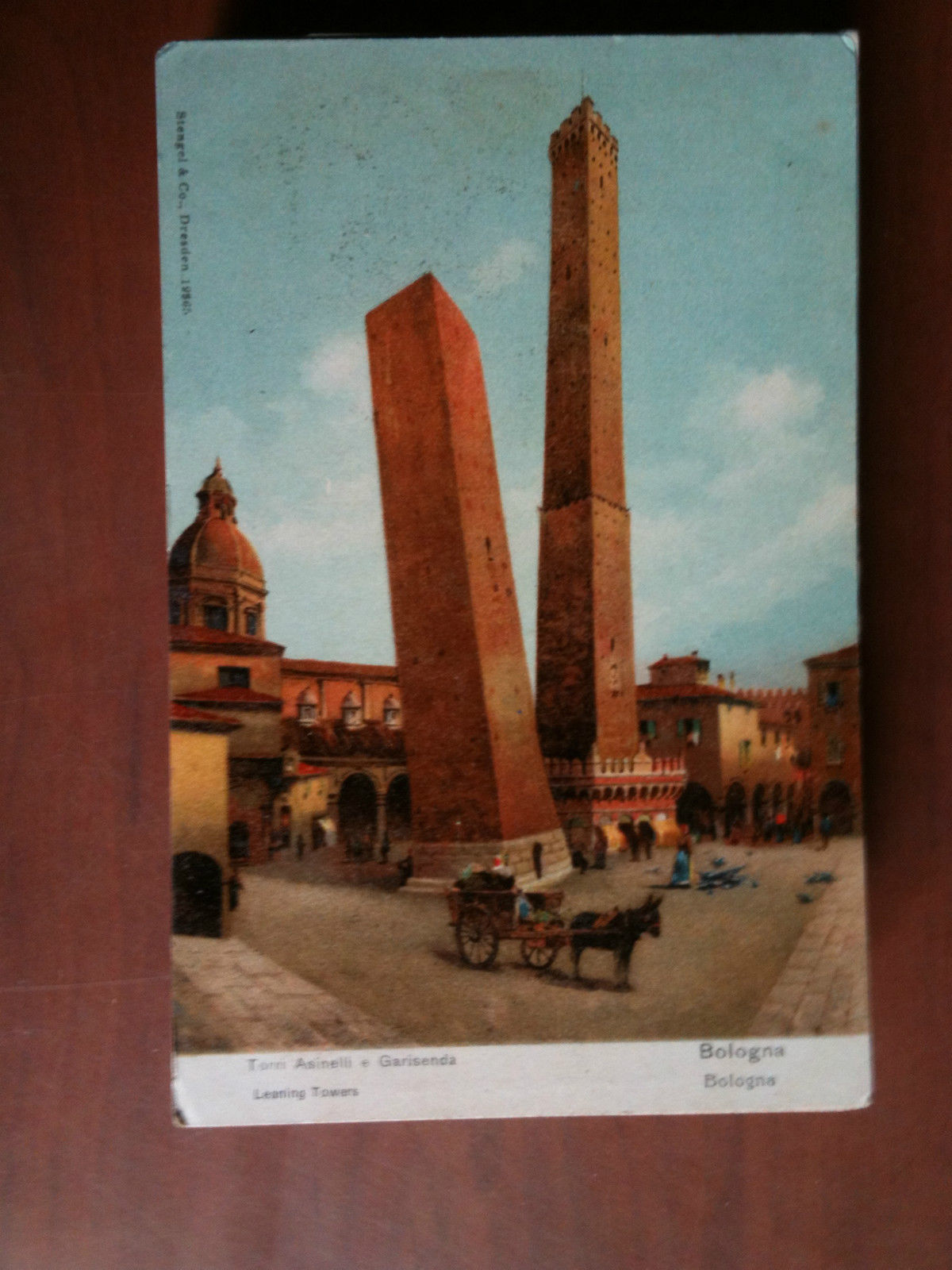 Cartolina inizi '900 Bologna Torri Asinelli e Garisenda - non …