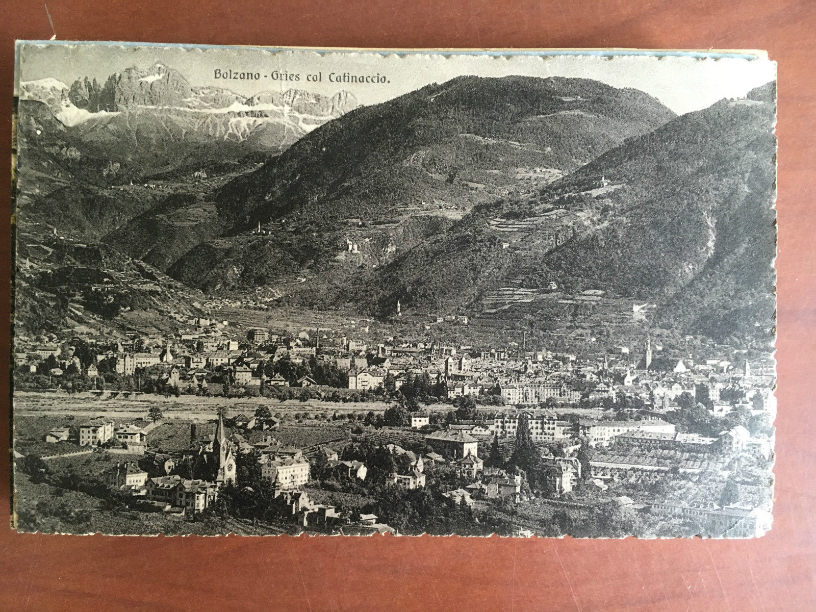 Cartolina inizi '900 Bolzano Gries col Catinaccio - E20745