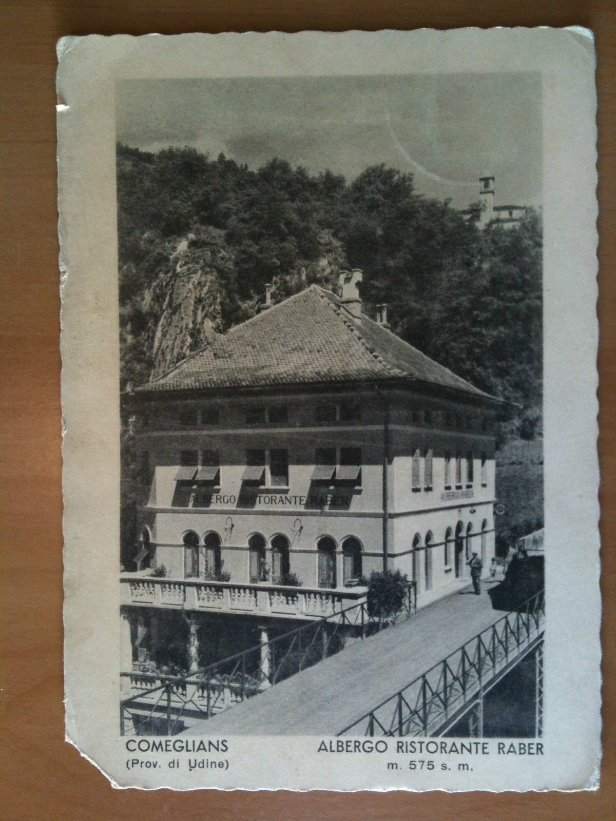 Cartolina inizi '900 Comeglians Albergo Ristorante Raber - viaggiata