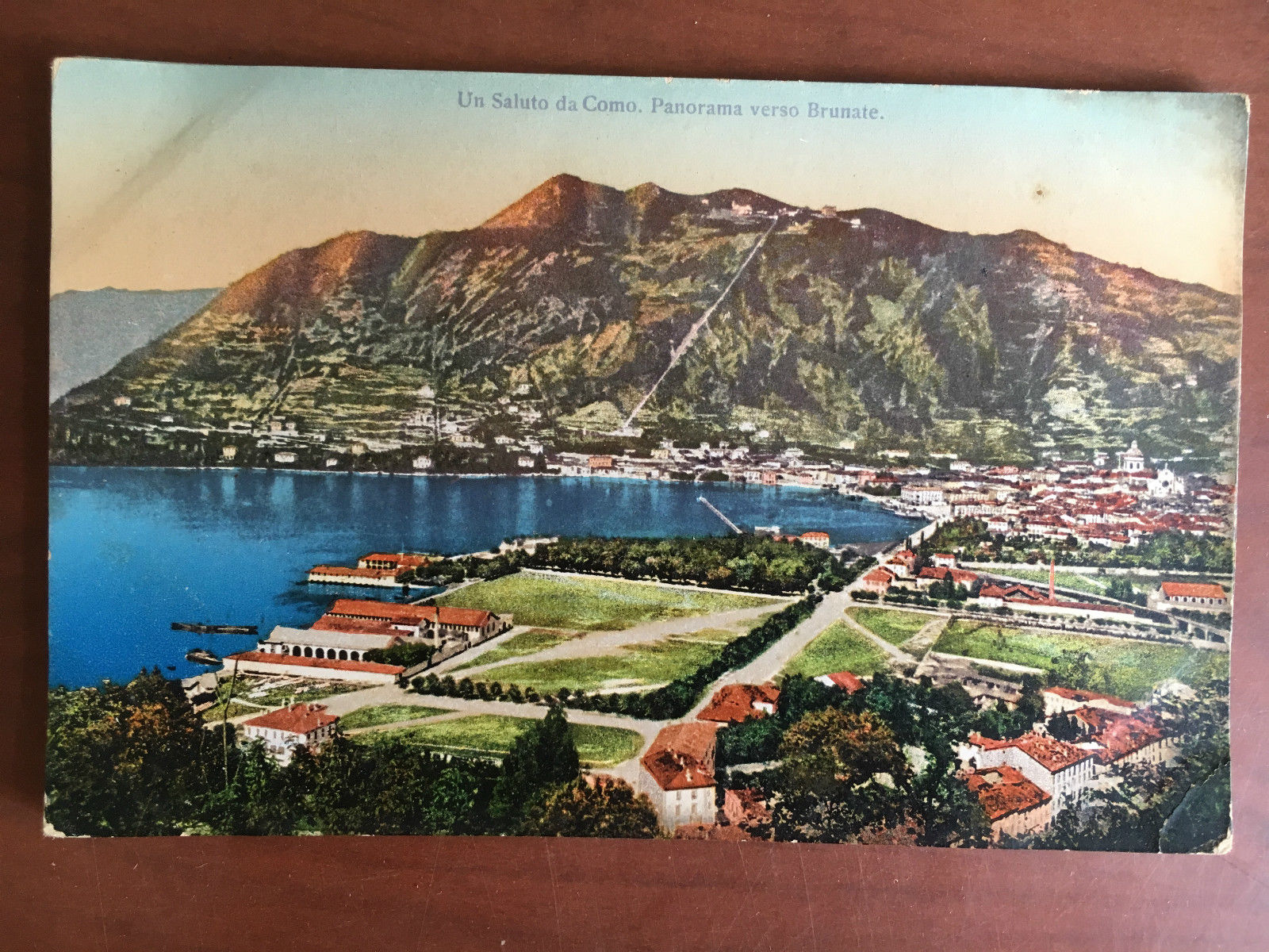 Cartolina inizi '900 Lago di Como Panorama verso Brunate - …