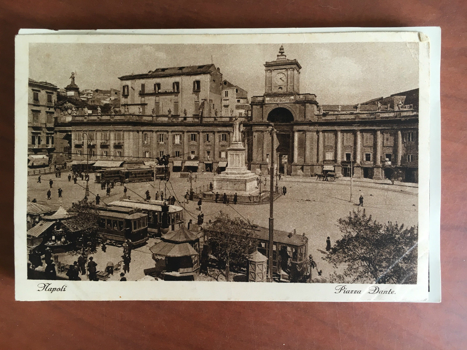 Cartolina inizi '900 Napoli Piazza Dante - E20896