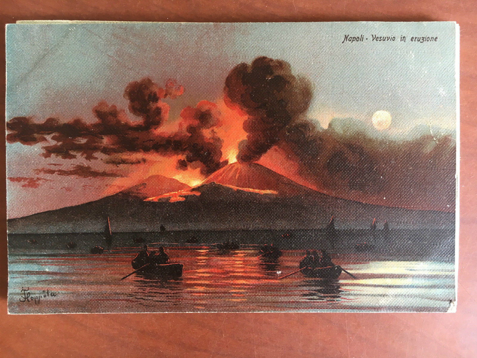 Cartolina inizi '900 Napoli Vesuvio in eruzione - E20905