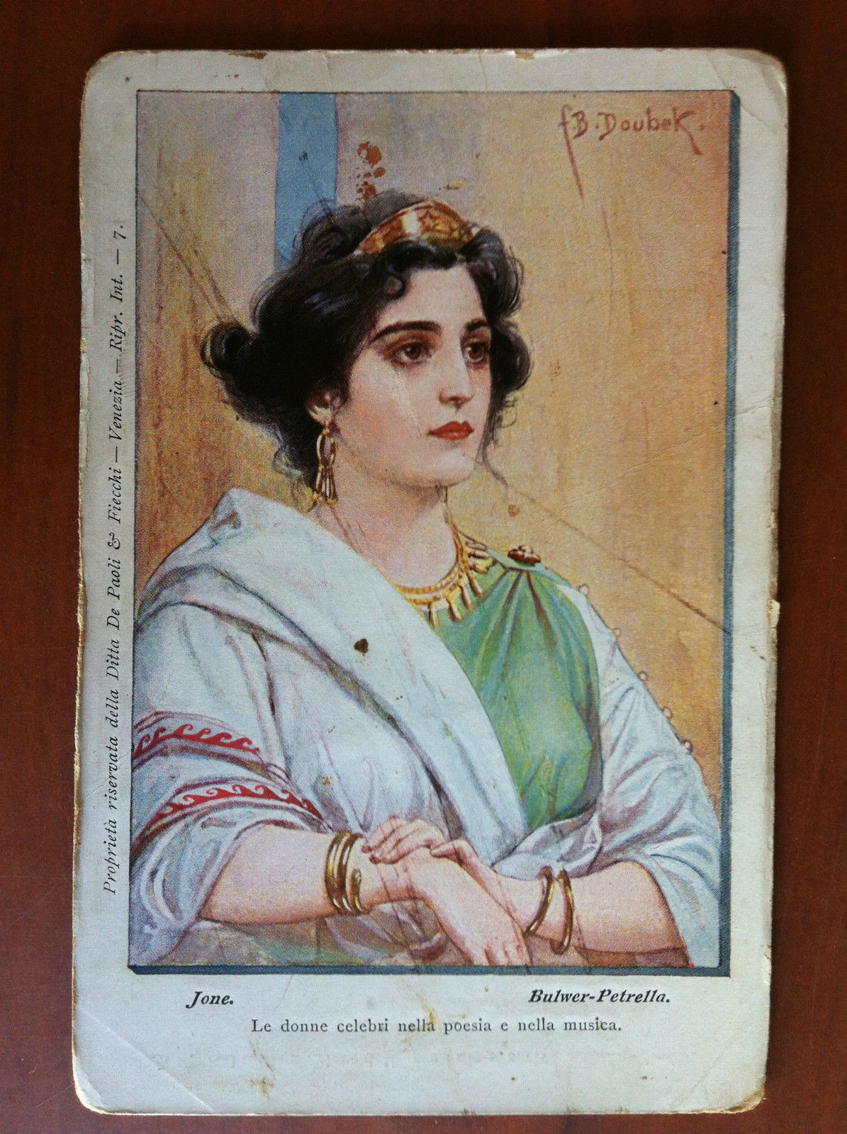 Cartolina inizi '900 Ritratto di Jone Bulwer-Petrella non viaggiata E10857