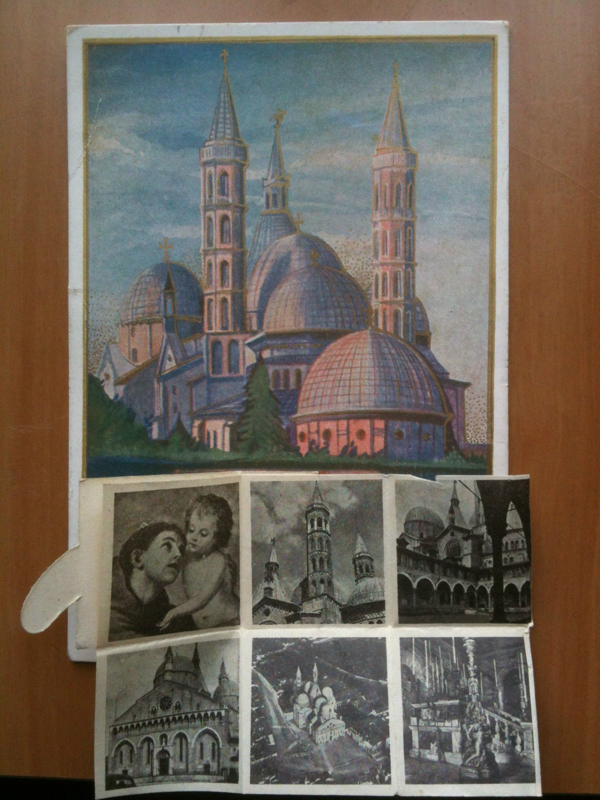 Cartolina inizi '900 S. Antonio Padova con messaggero pieghevole - …