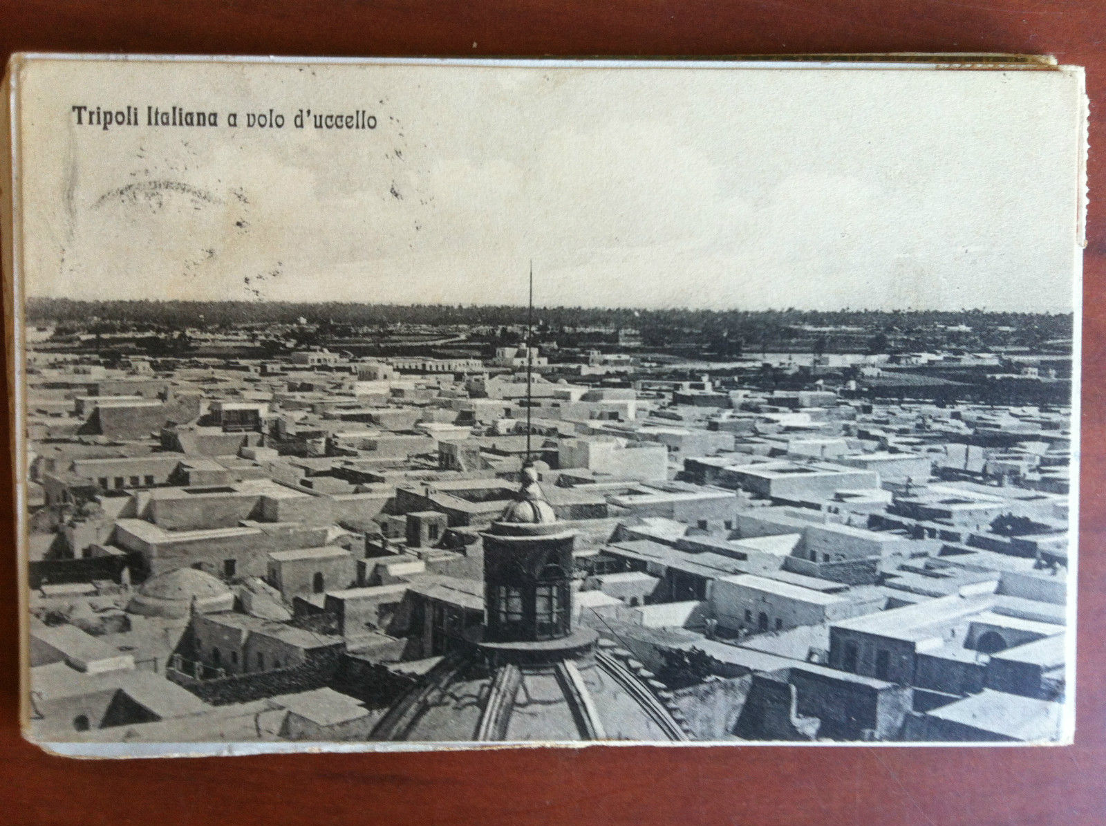 Cartolina inizi '900 Tripoli Italiana a volo d'uccello non viaggiata …