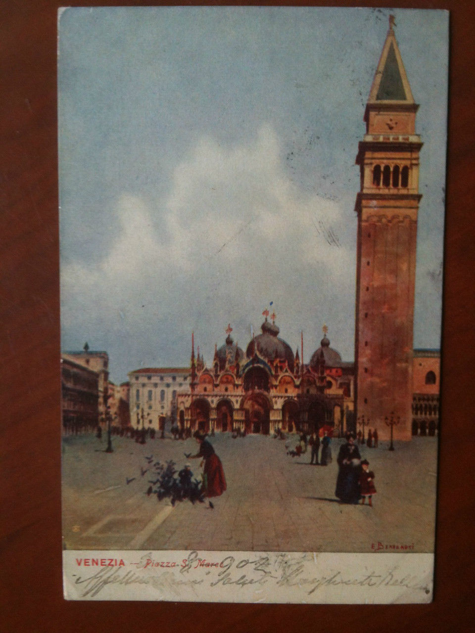 Cartolina inizi '900 Venezia - Piazza San Marco - viaggiata