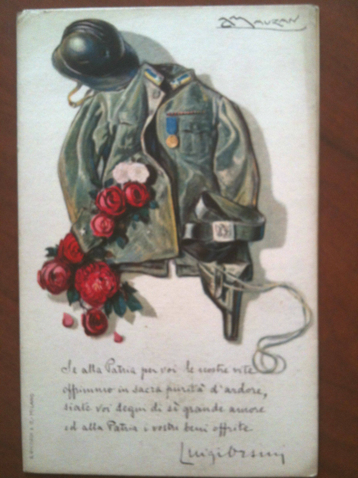 Cartolina metà '900 Illustrata da Mauzan per Credito taliano non …