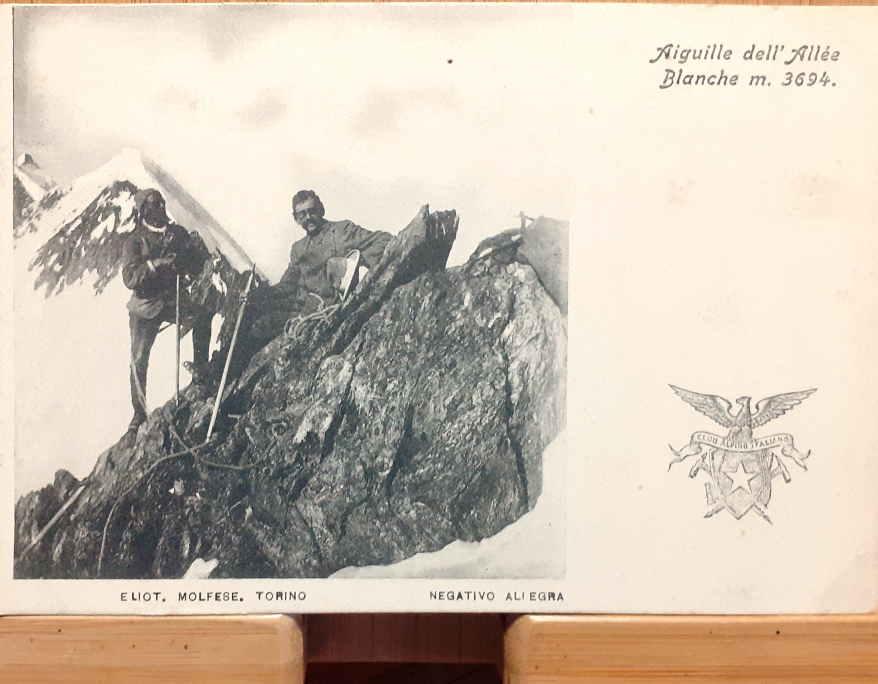 Cartolina non viaggiata Aiguille dell'Allée Blanche 1910 circa