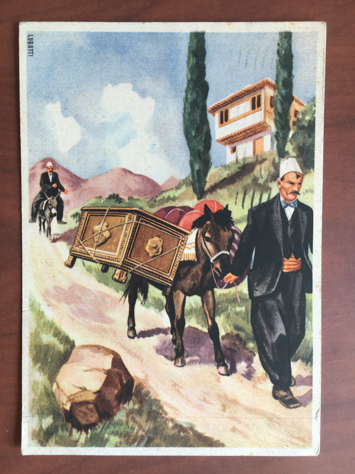 Cartolina originale inizi '900 Albania trasporto corredo sposa 1942 - …