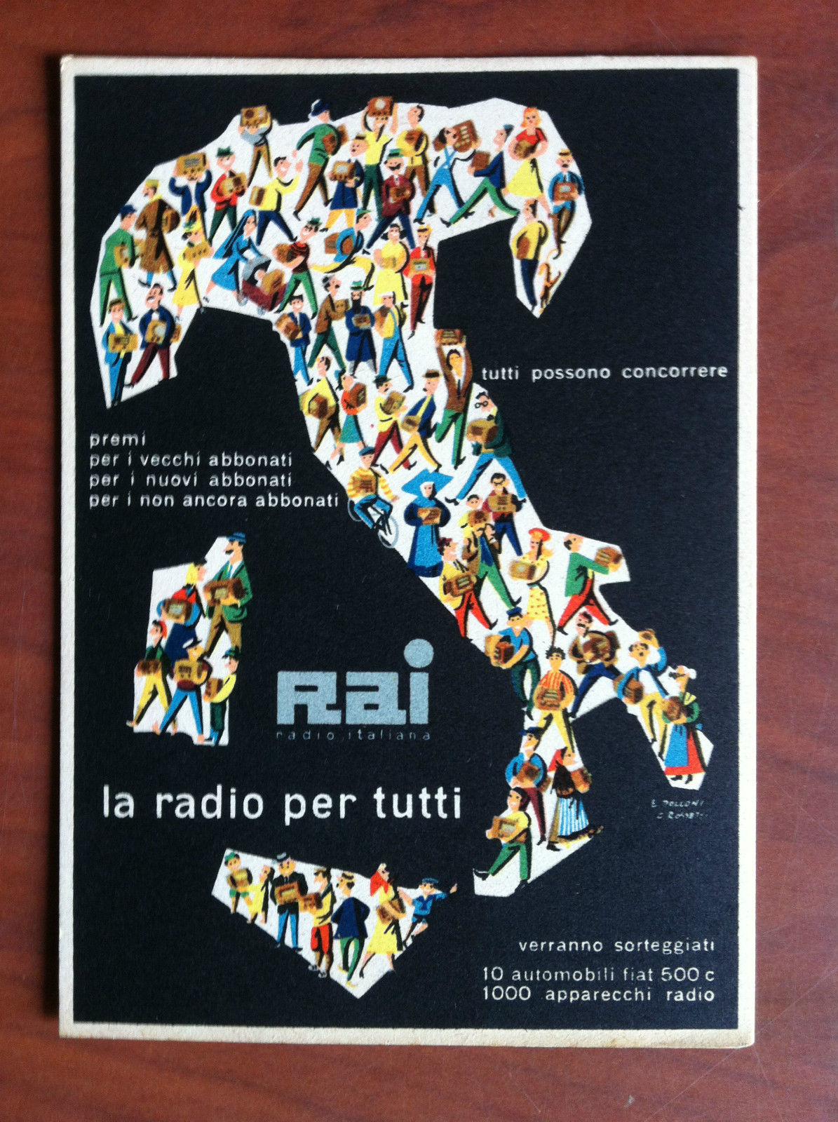 Cartolina originale inizi '900 RAI la radio per tutti concorso …