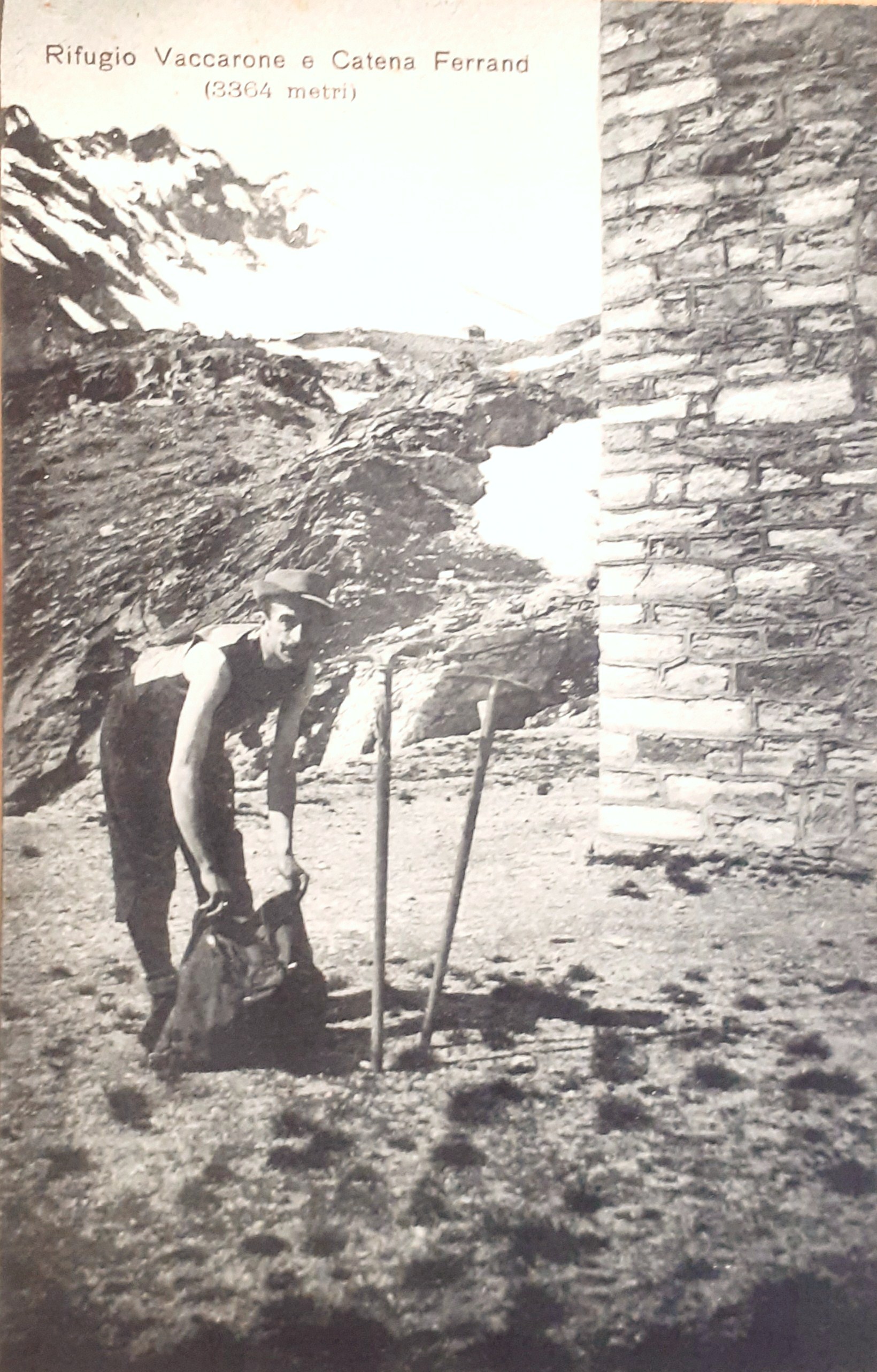 Cartolina originale Rifugio Vaccarone e Catena Ferrand 1917 ca.