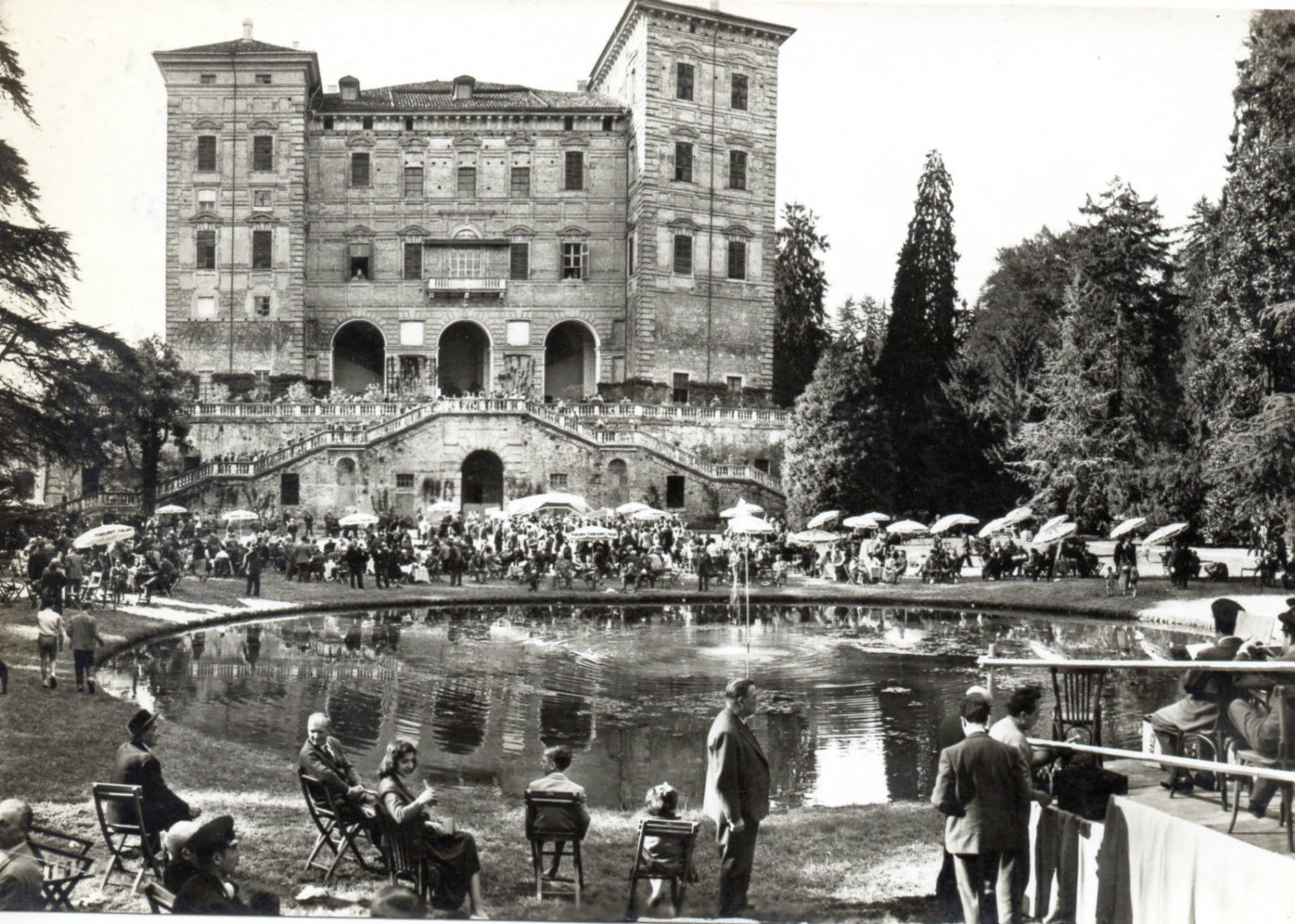 Cartolina Postcard Agliè giornata dell'anziano FIAT 1961