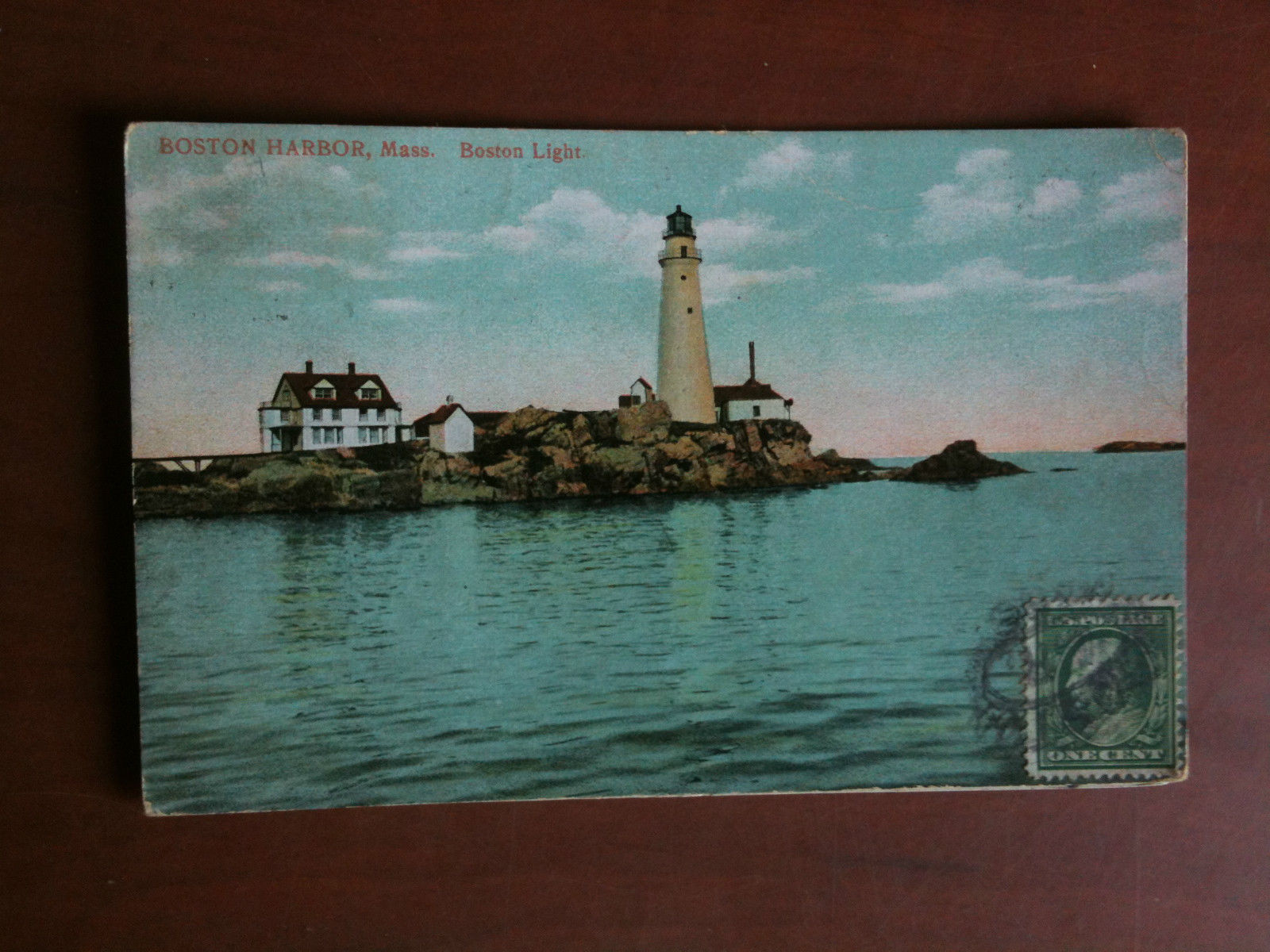 Cartolina Postcard early '900 USA Boston Harbor Boston Light Mass. …