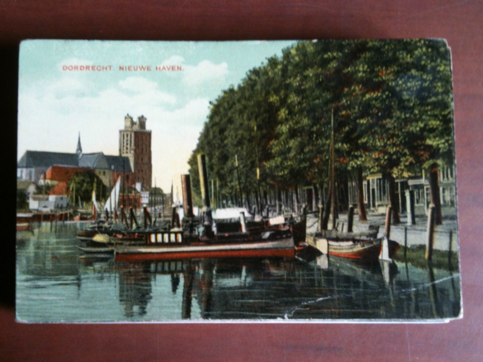 Cartolina Postcard inizi '900 Netherlands Dordrecht Nieuwe haven - non …