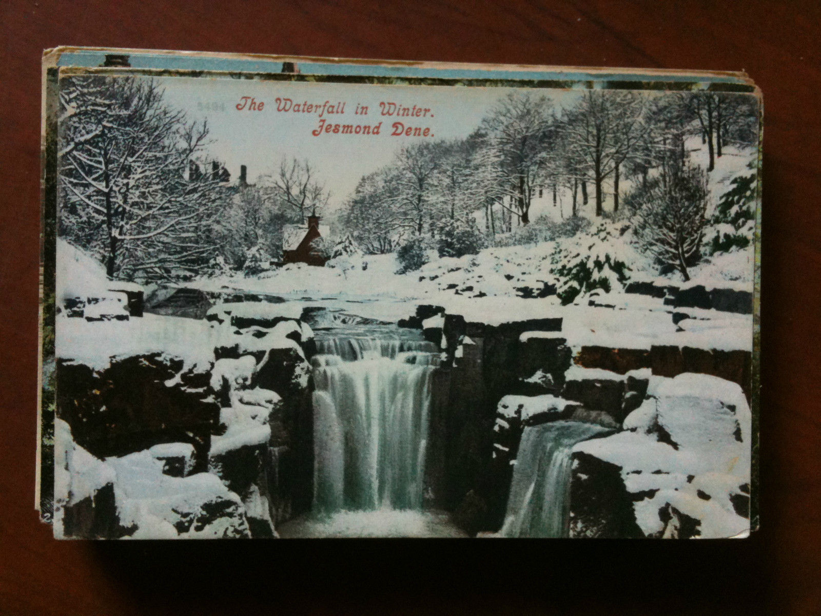 Cartolina Postcard inizi '900 UK Waterfall in winter Jesmond Dene- …