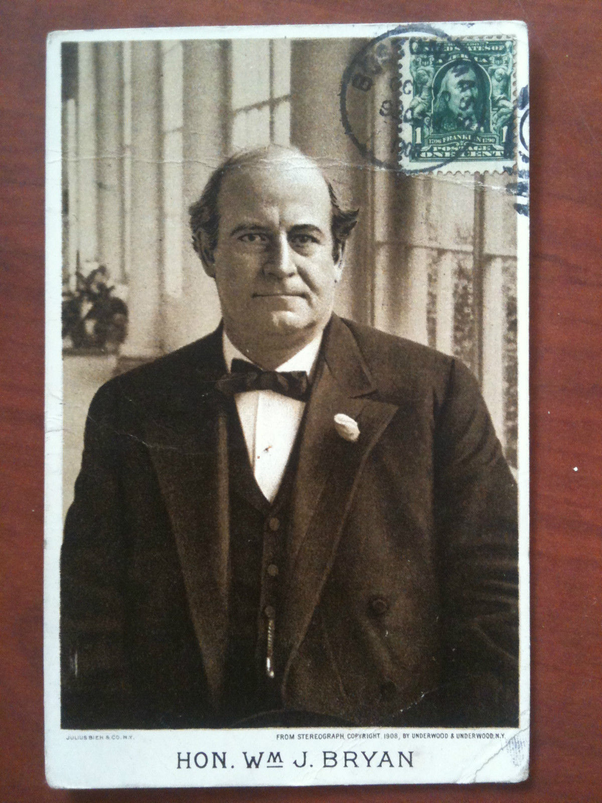 Cartolina/Postcard inizi/early '900 Hon. Wm J. Bryan viaggata - E8627