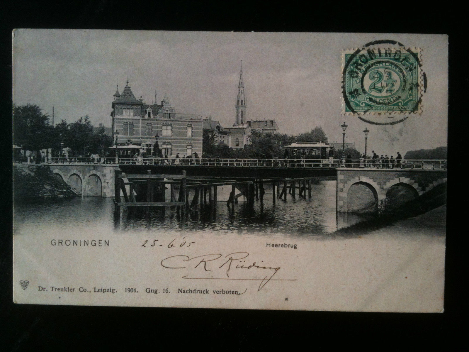 Cartolina Postcard primi/early '900 Olanda Groningen Heerebrug - viaggiata