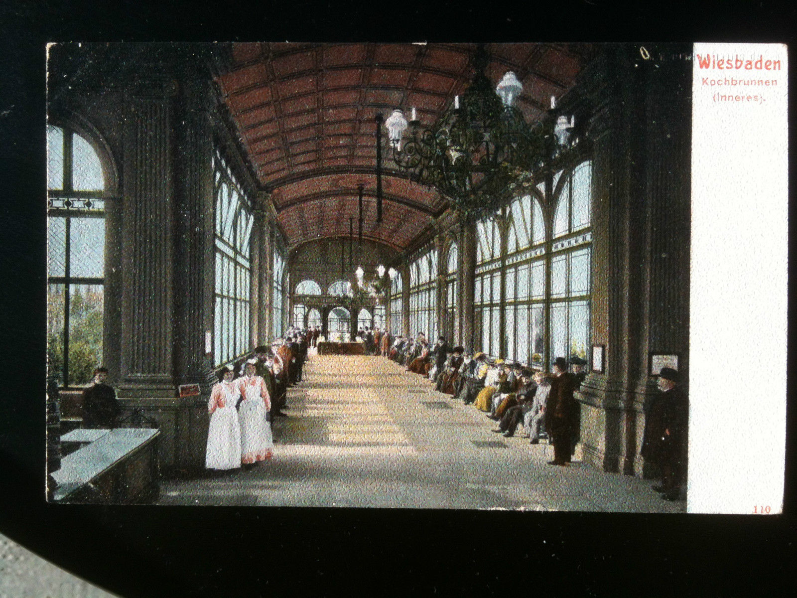 Cartolina Postkarte inizi '900 Germania Wiesbaden Kochbrunnen non viaggiata