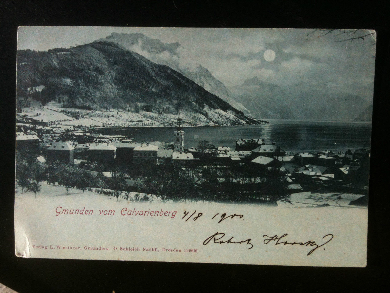 Cartolina Postkarte inizi/anfang '900- Gmunden vom Calvarienberg viaggiata