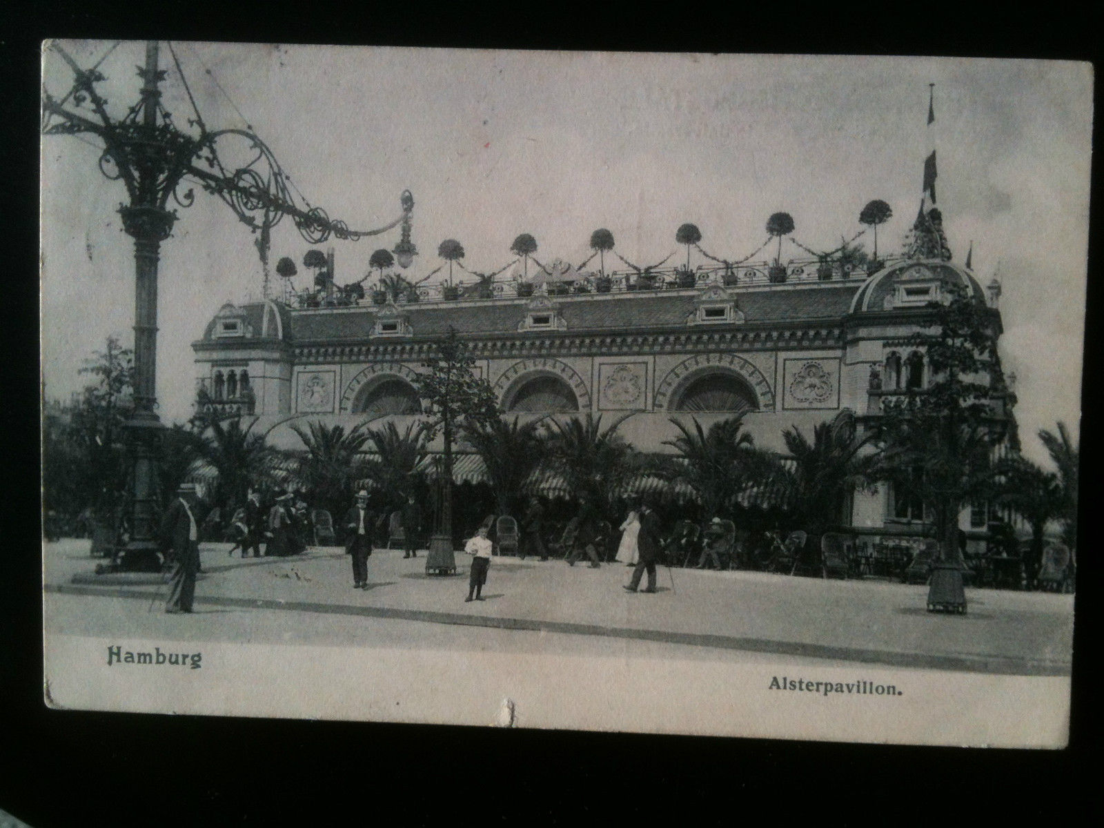 Cartolina Postkarte inizi/anfang '900-Hamburg Alsterpavillon viaggiata/geschikt