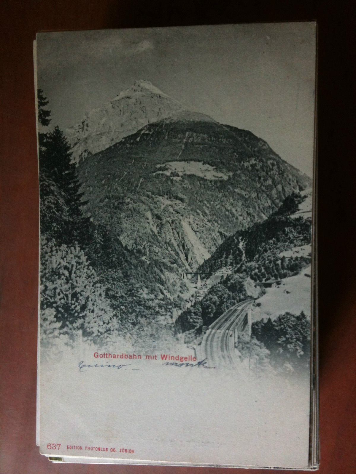 Cartolina Postkarte primi '900 Schweiz Gotthardbahn Windgelle - non viaggiata