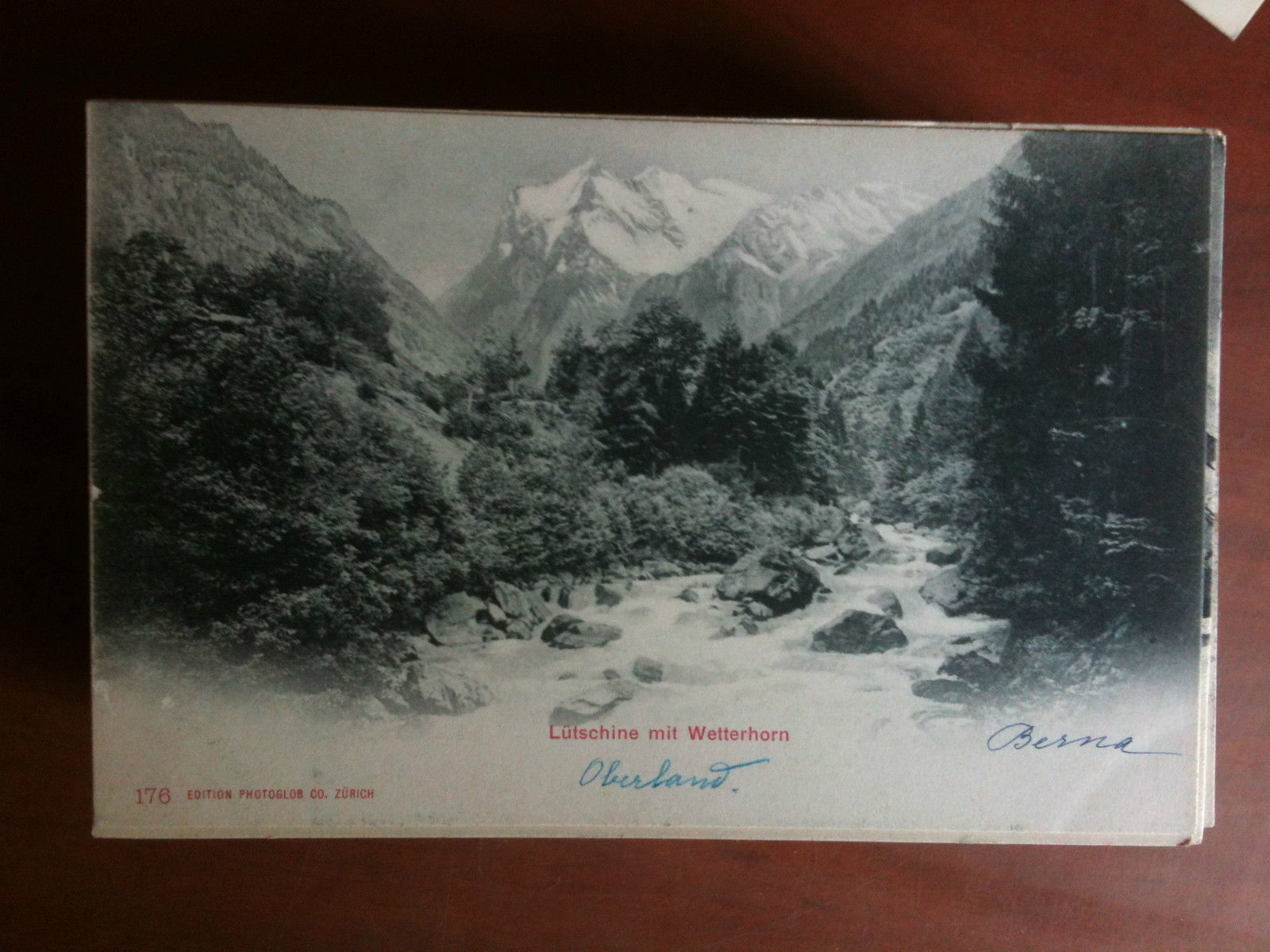 Cartolina Postkarte primi '900 Schweiz Lutschine mit Wetterhorn - non …