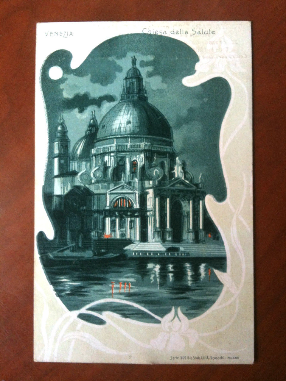 Cartolina primi '900 - Chiesa Salute réclame Torta Paradiso - …