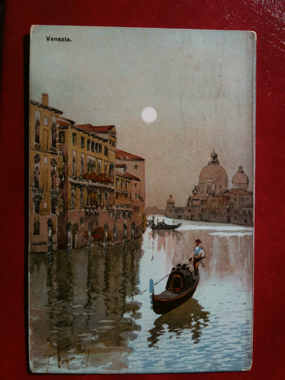 Cartolina primi '900 Venezia - gondola - viaggiata