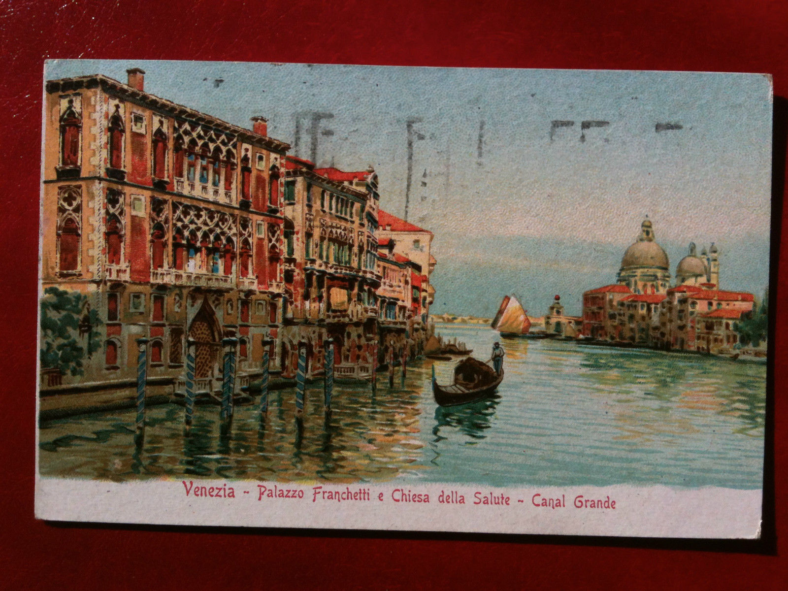 Cartolina primi '900 Venezia - Pal. Franchetti Chiesa Salute Canal …