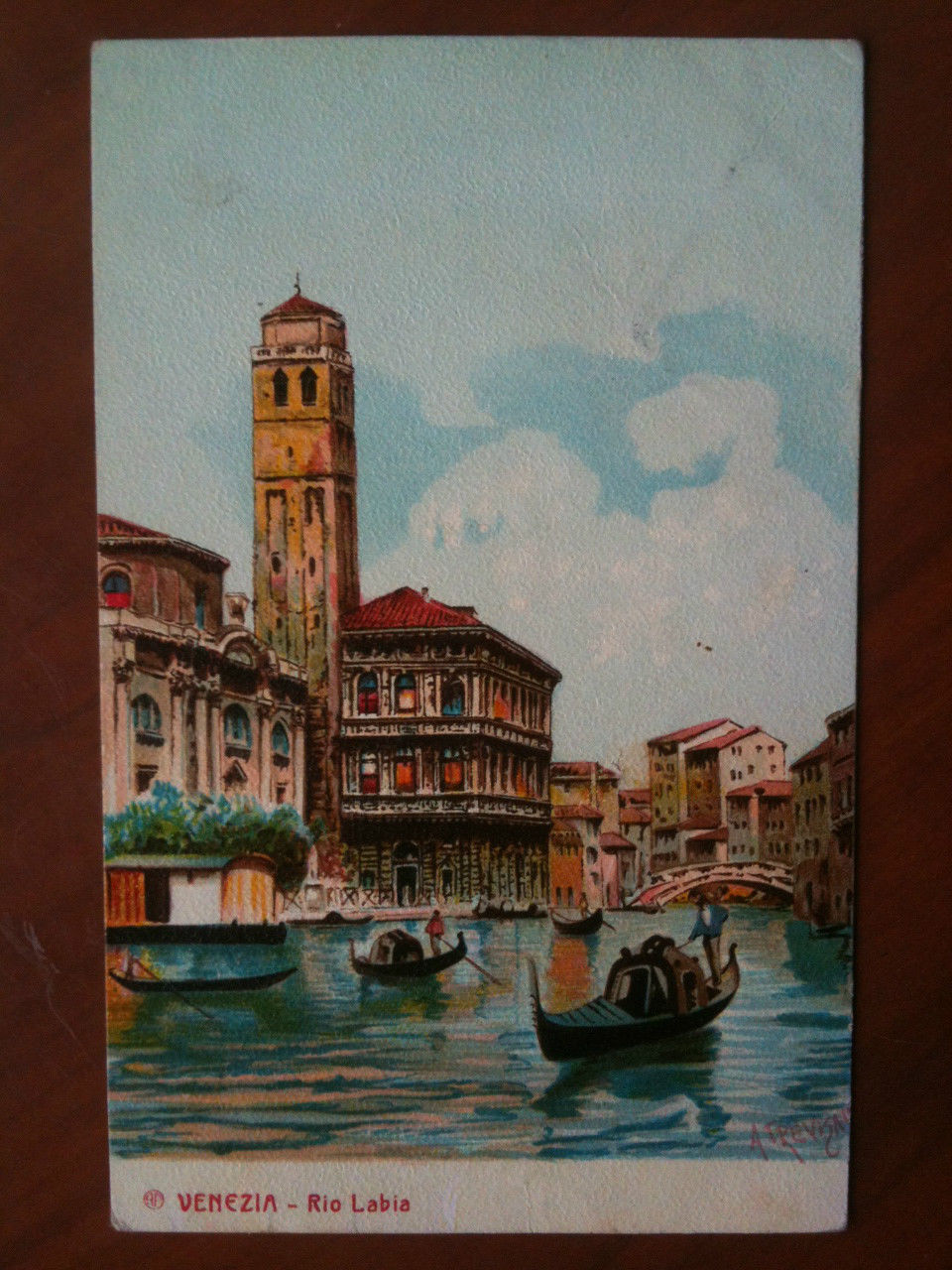 Cartolina primi '900 Venezia Rio Labia - viaggiata
