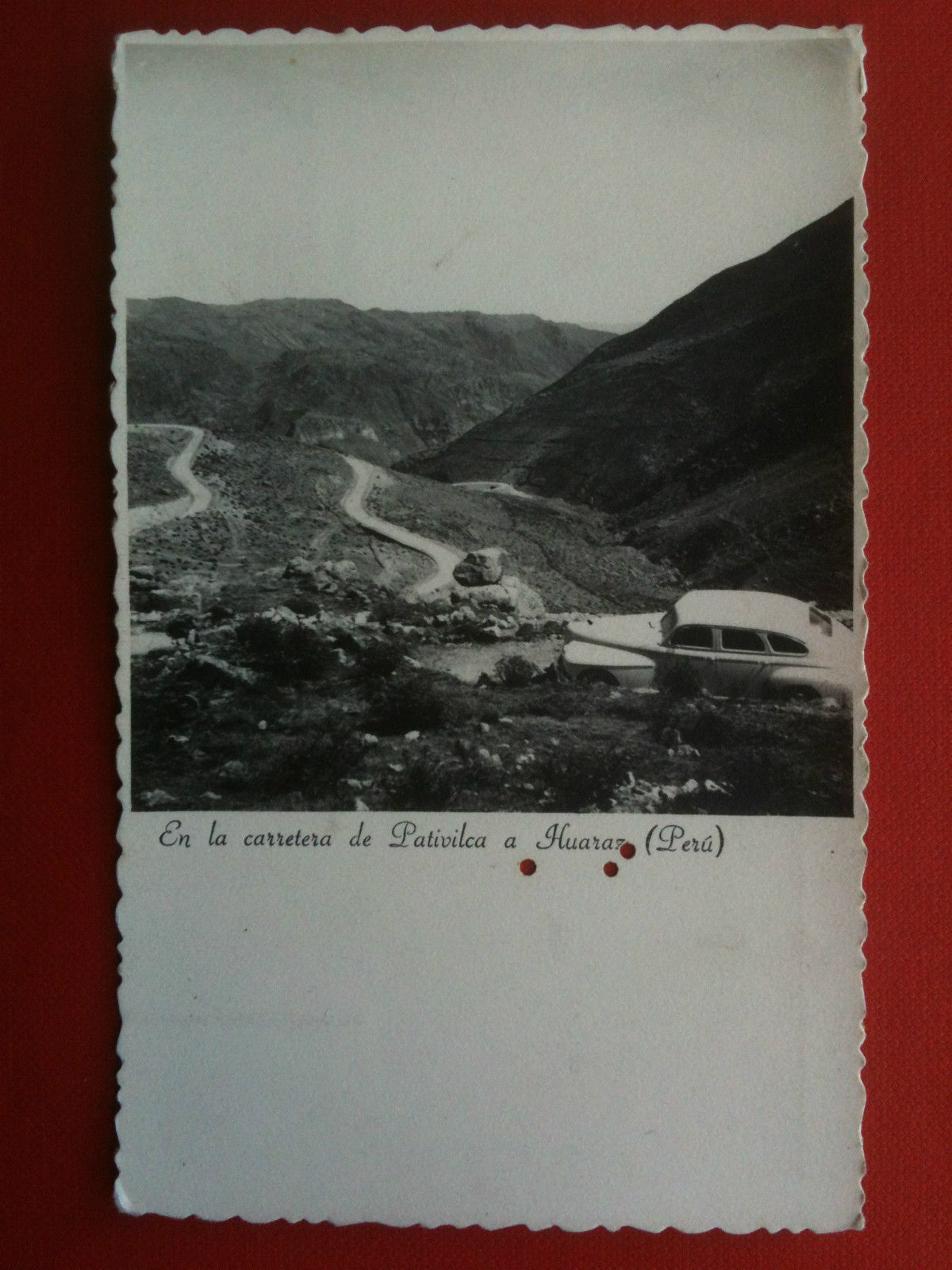 Cartolina/Tarjeta foto vera metà '900 Udo Schack Perù Carretera non …
